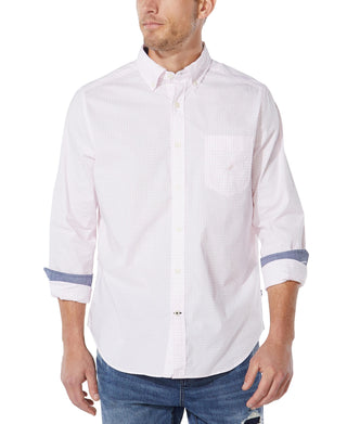 Nautica Men's Classic Fit Gingham Shirt Pink Size Large