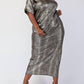 The Curve La - Plus Size Foil Printed Short Sleeve Top And Skirt Set