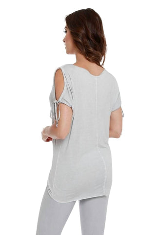 Angel - Beaded Cold Shoulder Top