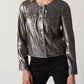 Joseph Ribkoff - Gunmetal Sequined Long Sleeve Trucker Jacket