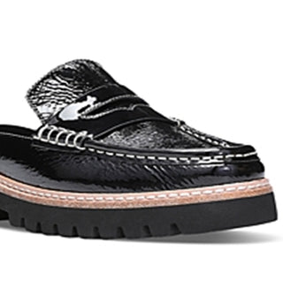 Donald Pliner Women's Tumbled Patent Leather Loafer Mules Black Size 8.5