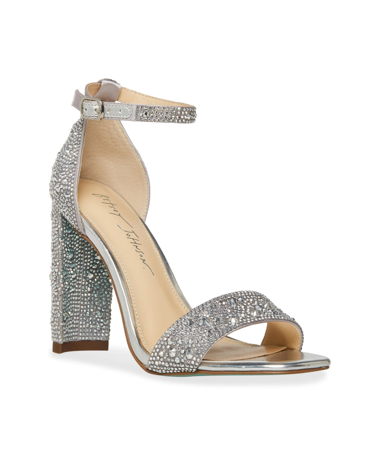 Betsey Johnson Women's Rina Block-Heel Dress Sandals Gray Size 5 M