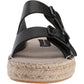 Steve Madden Women's Lapis Leather Open Toe Casual Espadrille Sandals Black Size 8