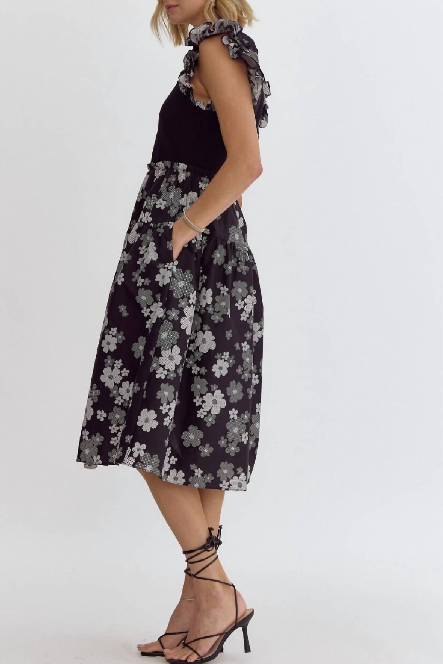Entro - Floral Midi Swing Skirt
