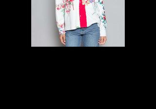 Carleen Louis Top Mixed Ooak Tablecloth Prints Mixed Size XS