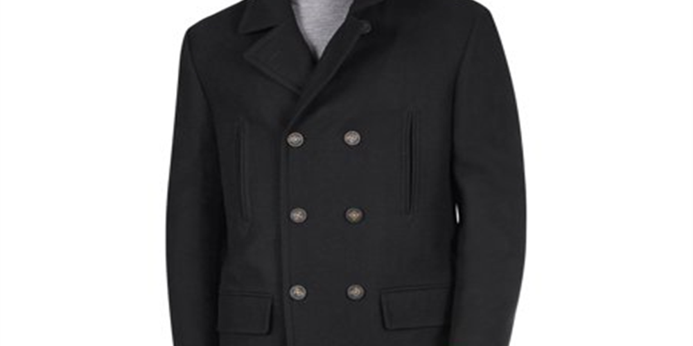 Ralph Lauren Men's Luke Classic Fit Wool Blend Peacoat Black Size 40
