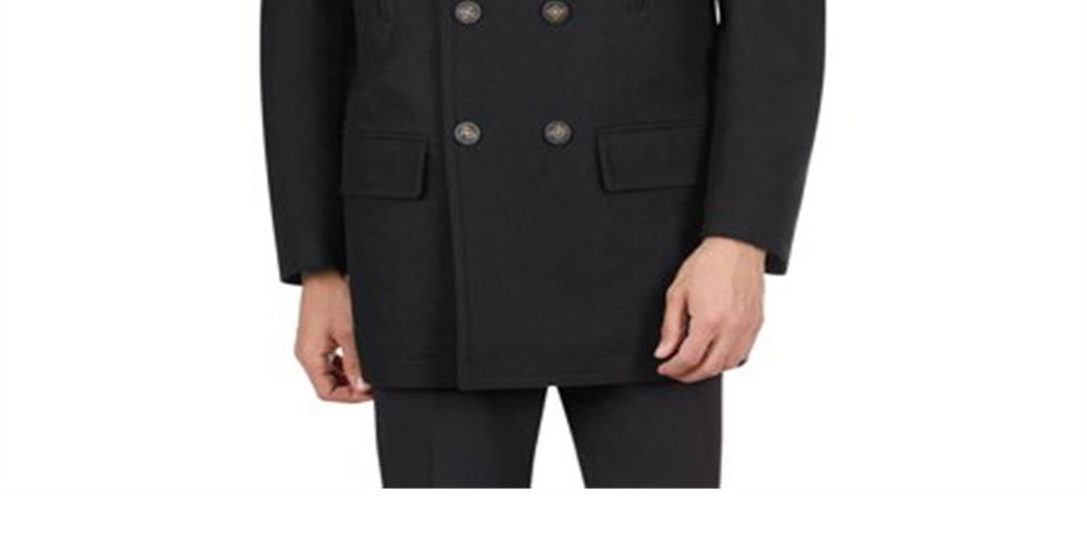 Ralph Lauren Men's Luke Classic Fit Wool Blend Peacoat Black Size 40