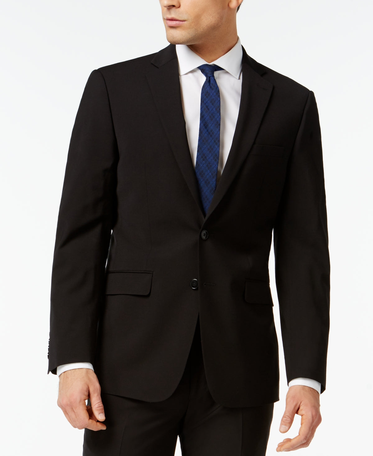 Calvin Klein Men's Infinite Stretch Solid Slim Fit Suit Jacket Black Size 42