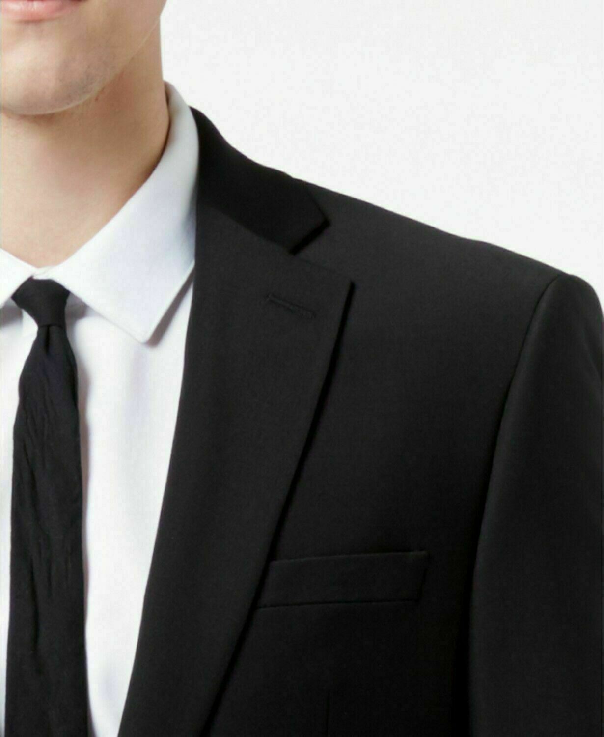 Calvin Klein Men's Stretch Solid Slim Fit Suit Jacket Black Size 44