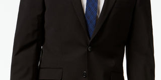 Calvin Klein Men's Infinite Stretch Solid Slim Fit Suit Jacket Black Size 44