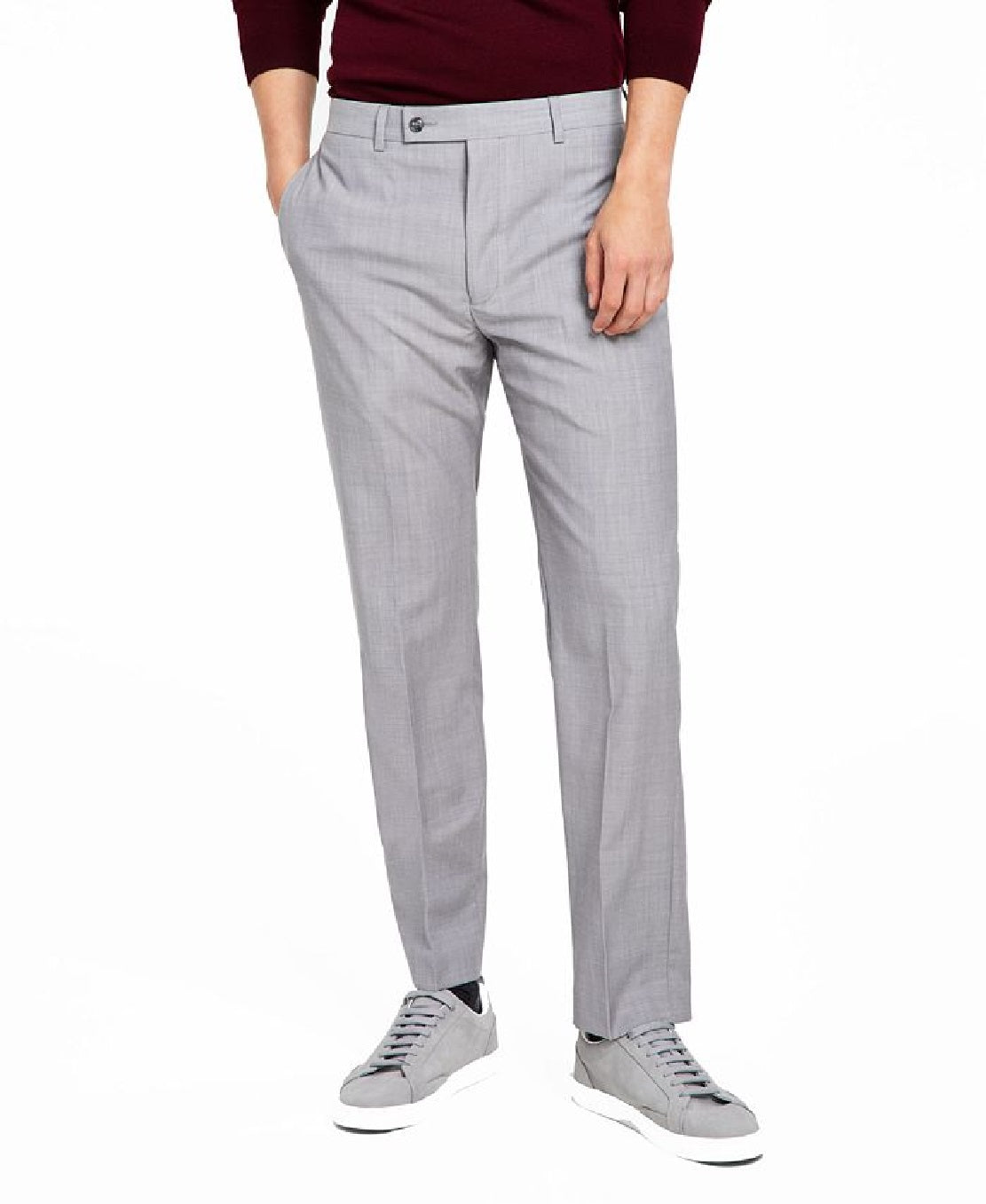 Calvin Klein Men's Infinite Stretch Solid Slim Fit Pants Gray Size 38X32