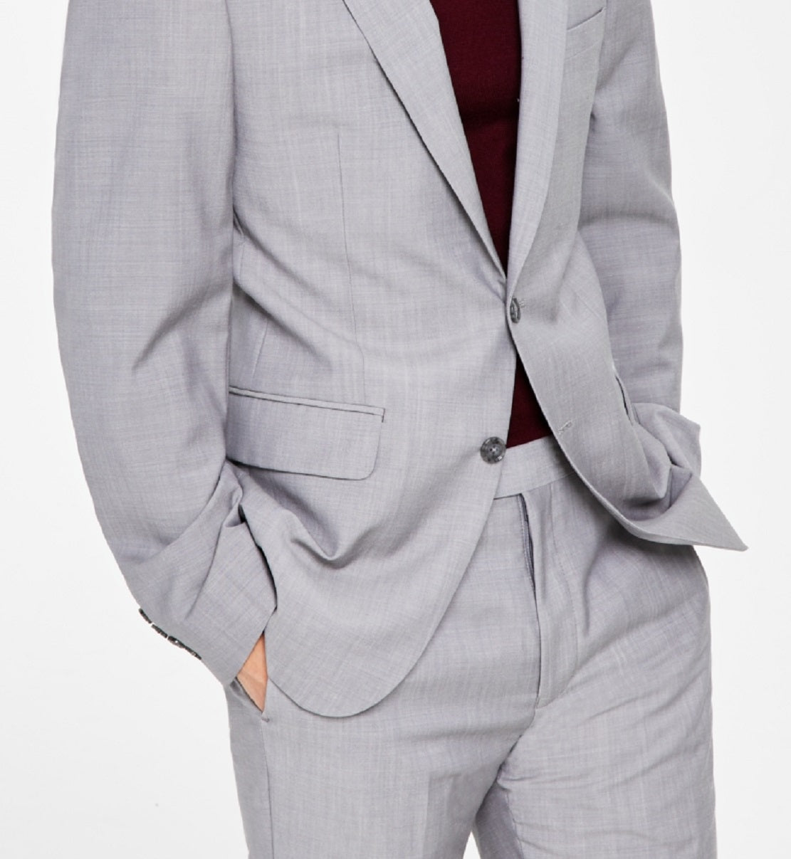 Calvin Klein Men's Infinite Stretch Solid Slim Fit Suit Jacket Gray Size 44