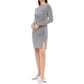 Karen Kane - Long Sleeve Shirred Metallic Dress