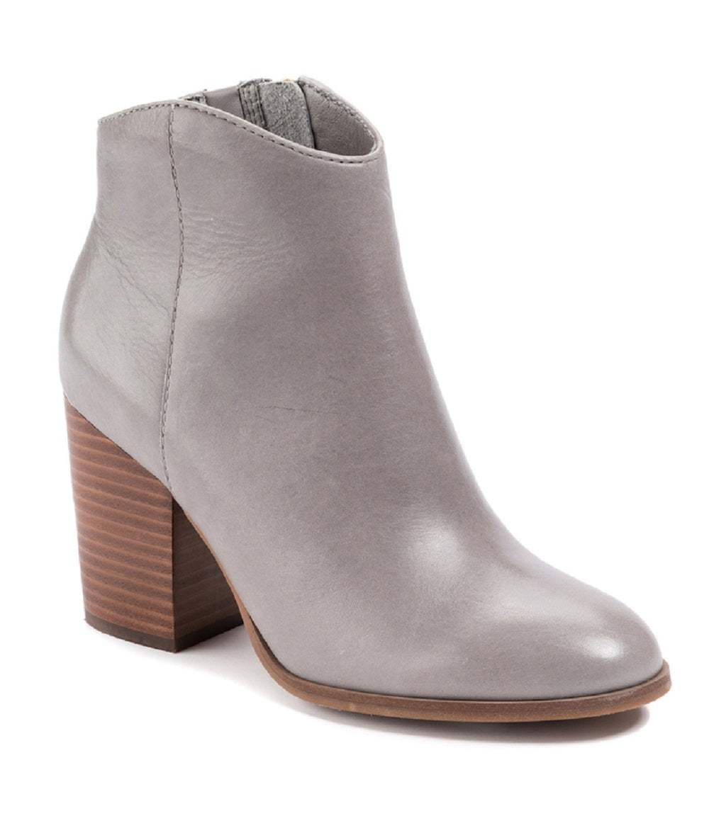 Lucca Lane Women's Kana Leather Round Toe Mid Calf Fashion Boots Gray Size 8