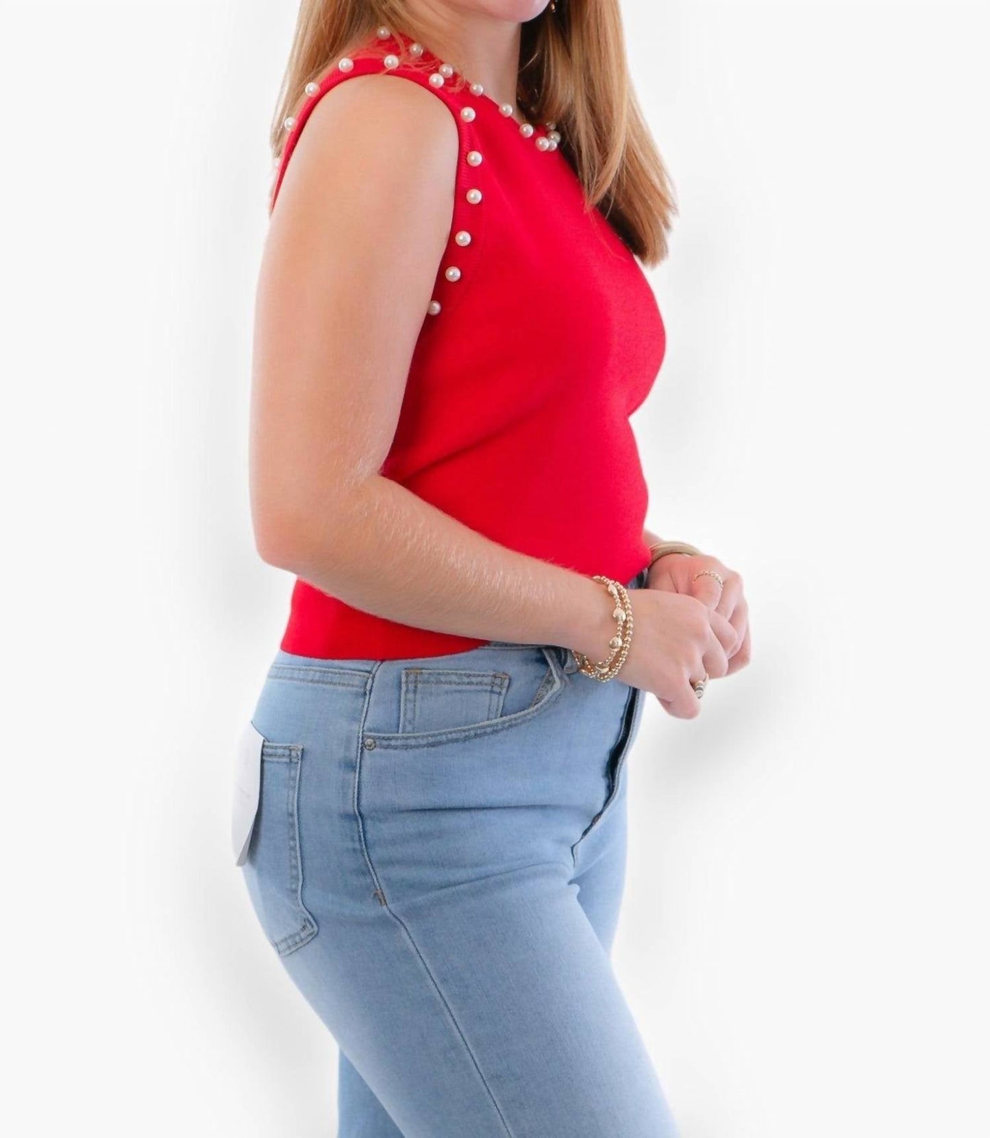 Entro - Liz Pearl Trim Knit Tank