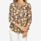 Ruby Rd. Women's Misses Floral Printed Criss Cross Neckline Top Black Size Large