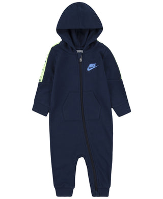 Nike Baby Boy's Futura Taping Long Sleeve Hooded Coverall Blue Size 3MOS