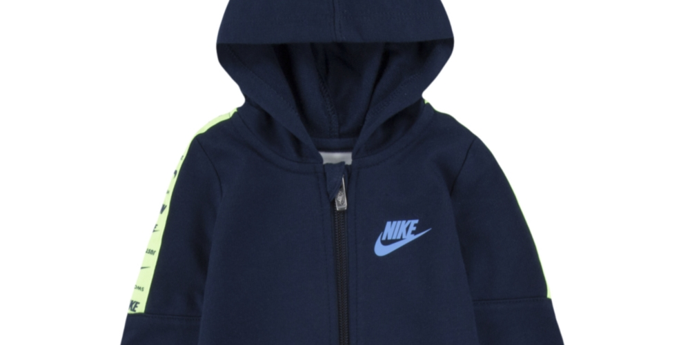 Nike Baby Boy's Futura Taping Long Sleeve Hooded Coverall Blue Size 3MOS