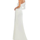Mac Duggal - One-shoulder Gown With Dramatic Puff Sleeve And Thigh-high Slit