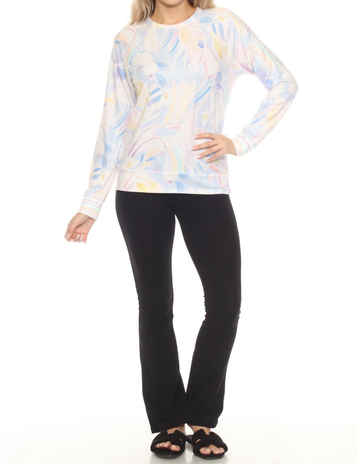Pj Salvage - Painterly Perfect Long Sleeve Lounge Top