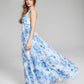 BCX Junior's Printed Mesh Gown Blue Size 9