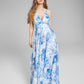 BCX Junior's Printed Mesh Gown Blue Size 9