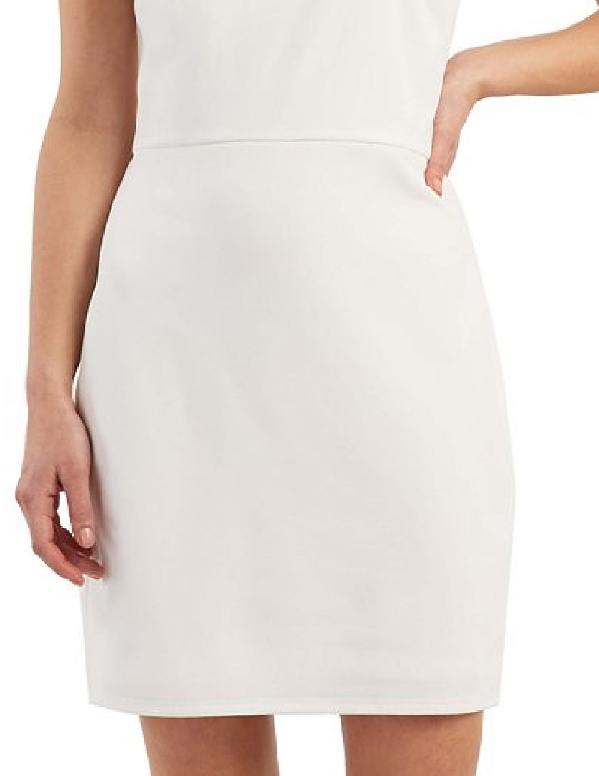 BCX Junior's Scalloped Low Back Bodycon Dress White Size Large