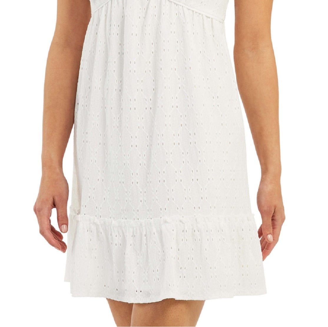 BCX Junior's Eyelet Dress White Size XX-Large