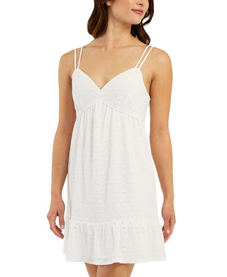 BCX Junior's Eyelet Dress White Size XX-Large