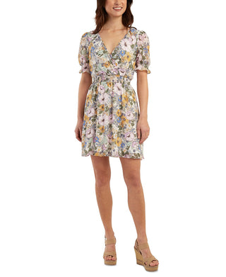 BCX Junior's Printed Smocked Waist A Line Dress Green Size XX-Large