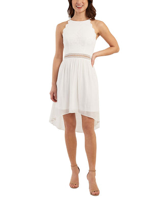 BCX Junior's Lace High Low Fit & Flare Dress White Size 5
