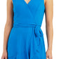 BCX Junior's Ruffle Hem Faux Wrap Dress Blue Size X-Large