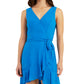 BCX Junior's Ruffle Hem Faux Wrap Dress Blue Size X-Large