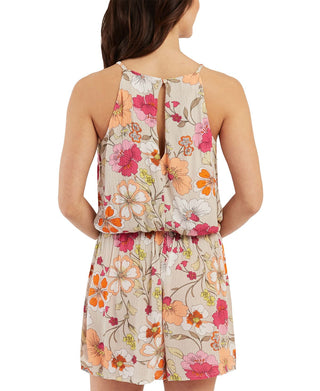 BCX Junior's Floral Romper Brown Size X-Small