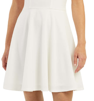BCX Junior's Lace Trim Fit & Flare Dress White Size 1