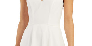 BCX Junior's Lace Trim Fit & Flare Dress White Size 9