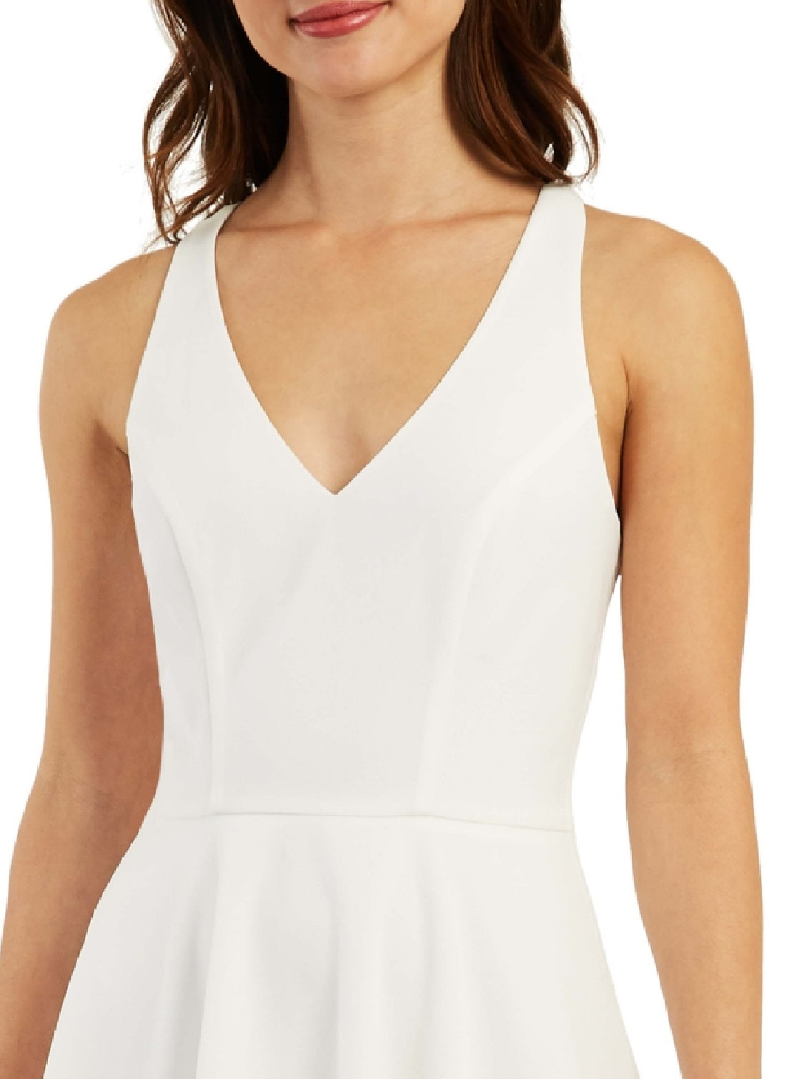 BCX Junior's Lace Trim Fit & Flare Dress White Size 13