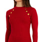 BCX Junior's Button Detail Long Sleeve Sweater Dress Red Size XX-Small