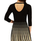BCX Junior's Open Back Fit & Flare Sweater Dress Black- Gold Size X-Large