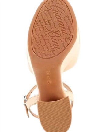 Gianni Bini - Women's Hartliye Leather Knot Ankle Strap Platform Sandals