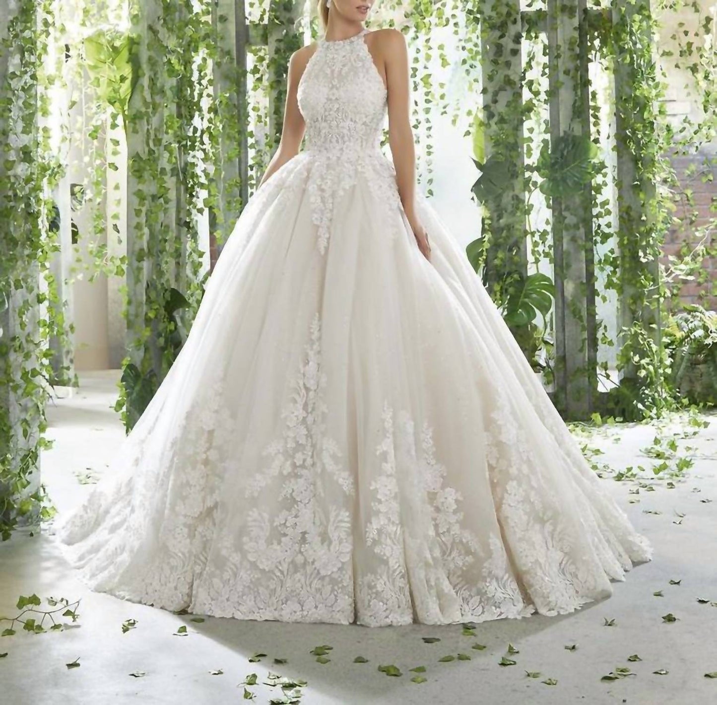 Angelina Faccenda - Diamante And Crystal Beaded Ball Gown