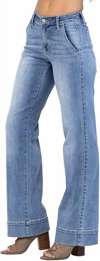 Judy Blue - Mid Rise Wide Leg Jeans