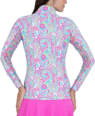 Ibkul - Mock Zip Neck Top - Gloria