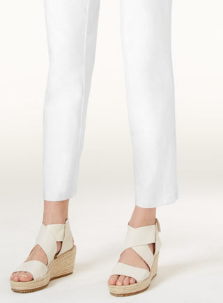 Eileen Fisher Women's System Washable Crepe Slim Leg Ankle Pants White Size Large