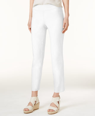 Eileen Fisher Women's System Washable Crepe Slim Leg Ankle Pants White Size Large