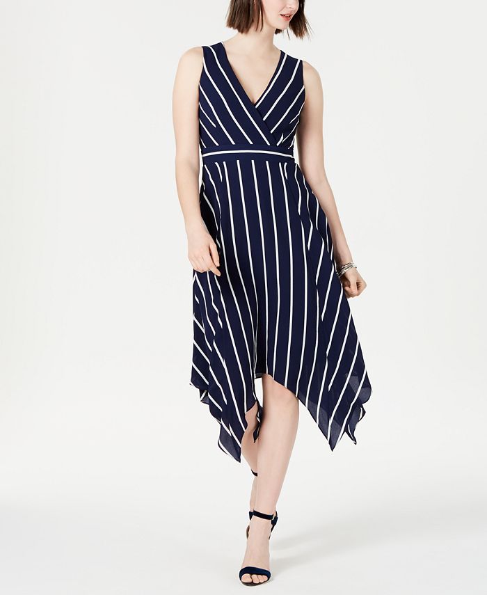 Jessica Howard Women's Sleeveless Hanky Hem Dress Blue Size 14