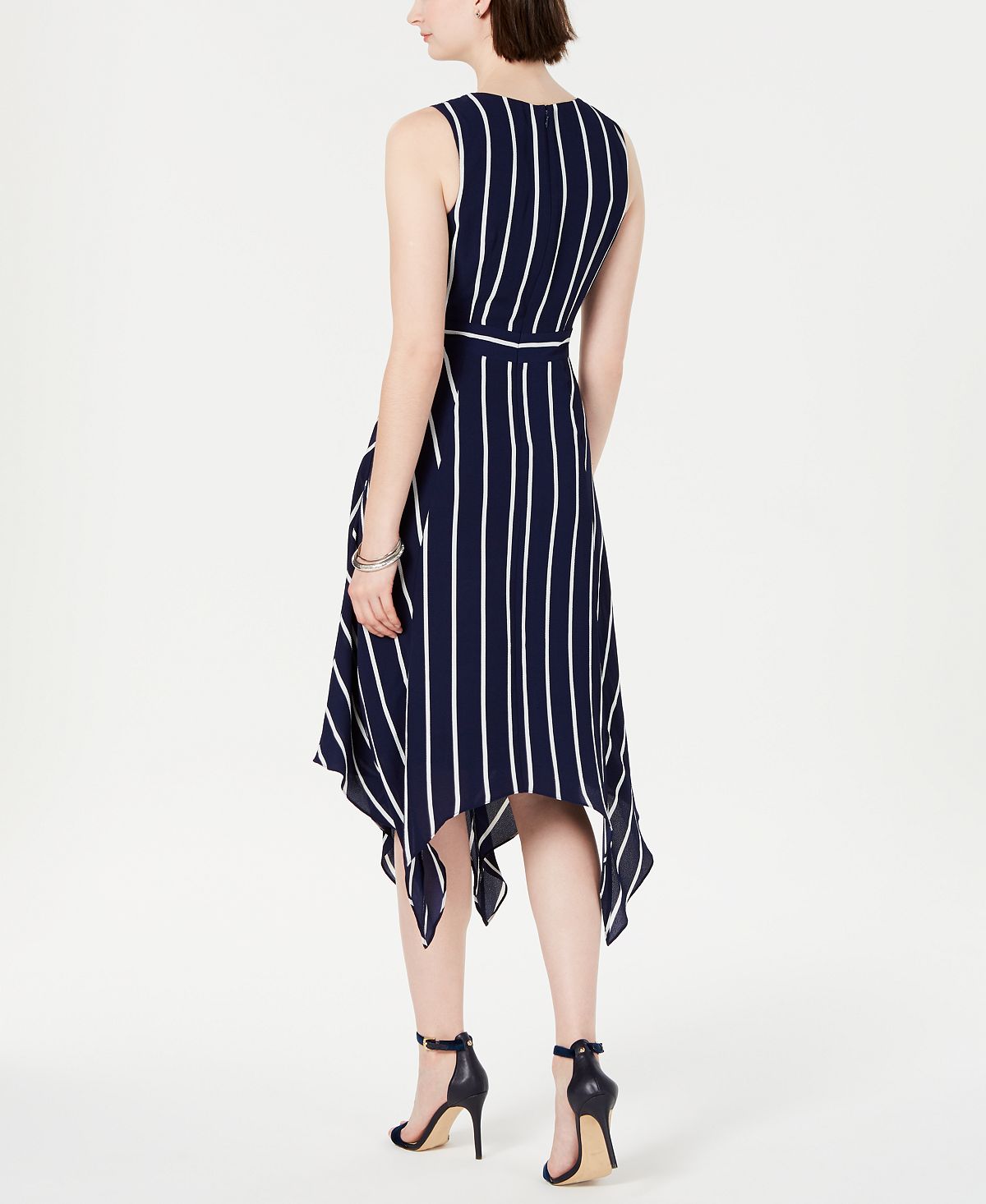 Jessica Howard Women's Sleeveless Hanky Hem Dress Blue Size 14