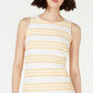 Vince Camuto Women's Metallic Stripe Brocade Shift Dress Yellow Size 8