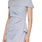Vince Camuto Women's Draped Off The Shoulder Gown Blue Size 12