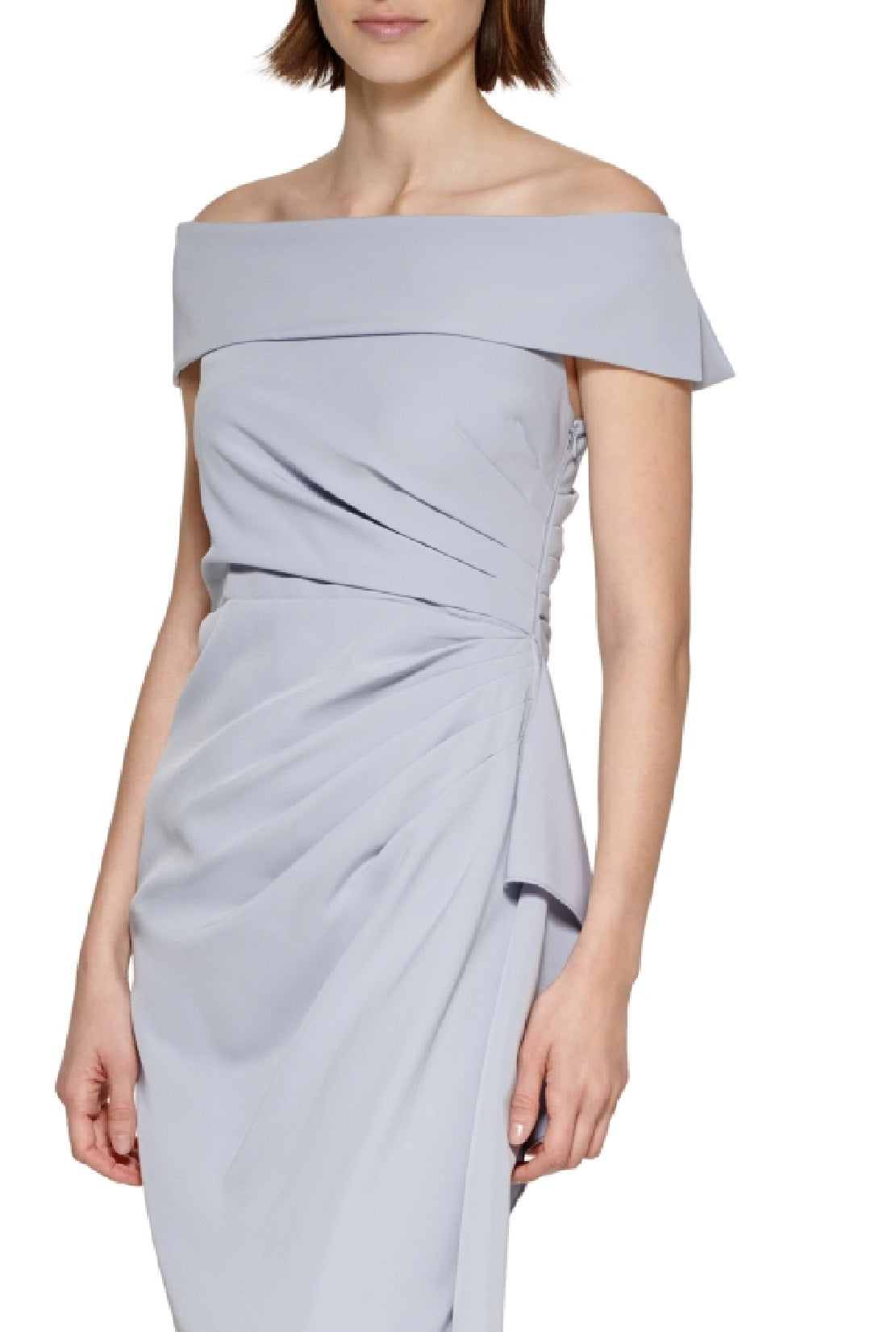 Vince Camuto Women's Draped Off The Shoulder Gown Blue Size 12